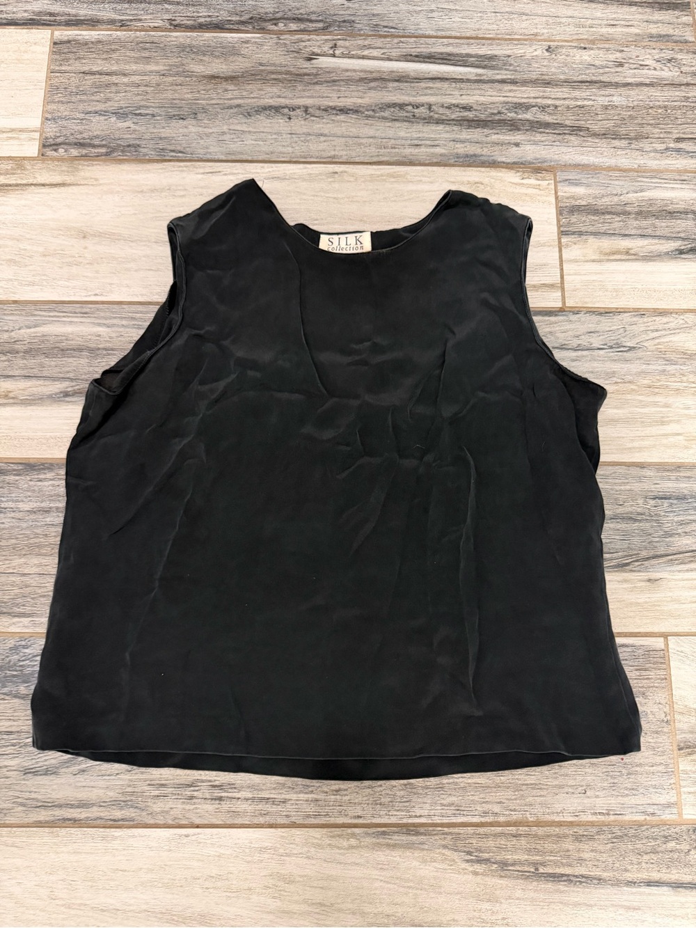 Women's Black Sleeveless Silk Shell Top